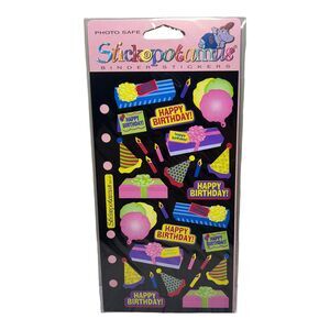 VINTAGE Stickopotamus Stickers - Happy Birthday